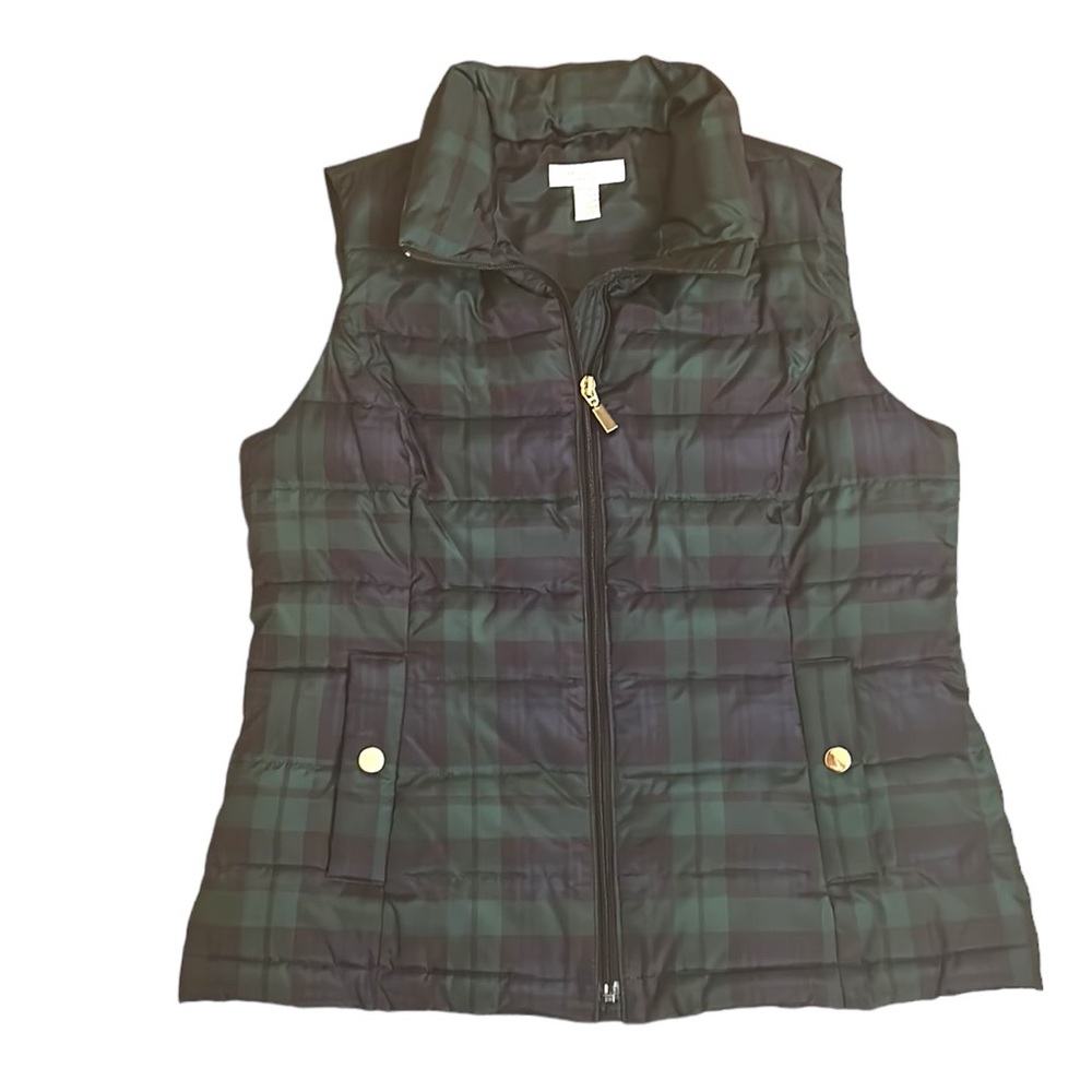 Charter Club Green, Blue, Black Puffer Vest Women’s Size Petite PET/PET